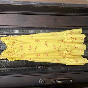 Yellow Floral Midi Dress